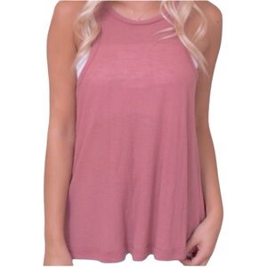Z Supply Women's Small Ribbed Racerback Tank Top Salmon Pink‎ Sleeveless